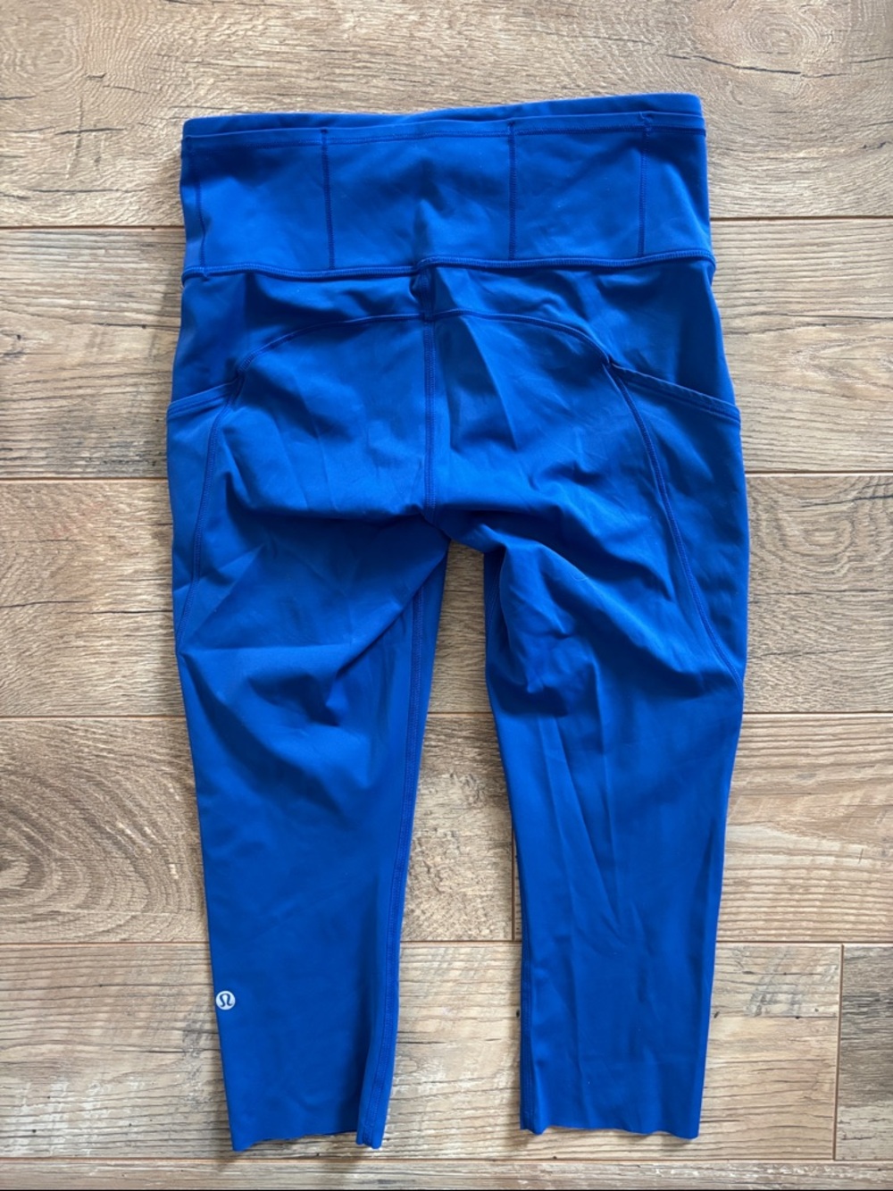 Lululemon Fast and Free Crop 18” Leggings Size 6 Galactic Cobalt Blue - Picture 2 of 6
